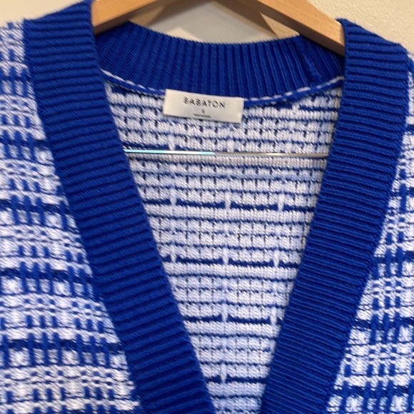 Aritzia Babaton Lacer Cardigan Cornflower/Dark Glimmer - Picture 4 of 11